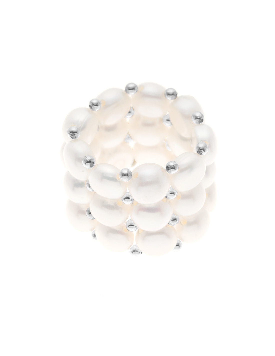 Bague perle online 3 rangs