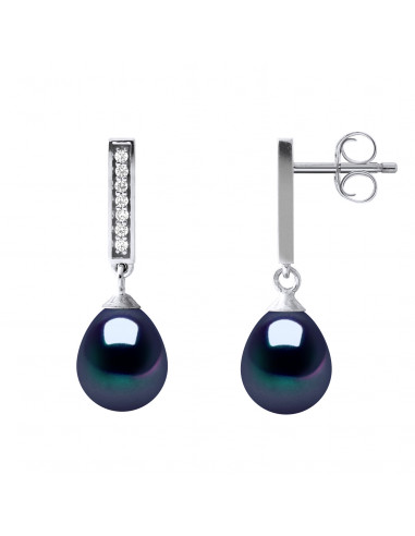 Boucles d'Oreilles Pendantes Perles 6-7 mm -...