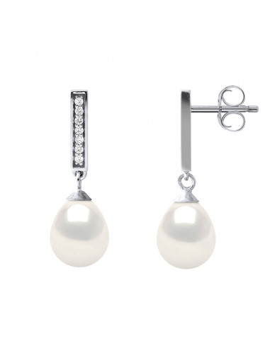 Boucles d'Oreilles Pendantes Perles 6-7 mm - Joaillerie Argent 925 - CAMBRONNE