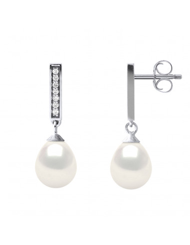 Boucles d'Oreilles Pendantes Perles 6-7 mm -...