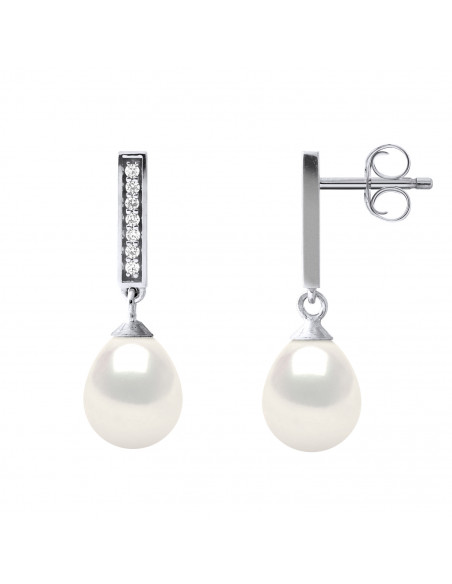 Boucles d'Oreilles Pendantes Perles 6-7 mm - Joaillerie Argent 925 - CAMBRONNE