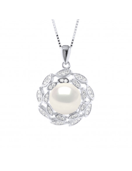 Colliers Joaillerie Perle Bouton 9-10 mm - Plusieurs Coloris - Argent 925 - ARCACHON