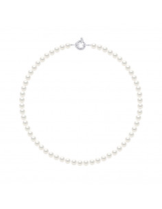 Necklace Rank of Beads 6-7 mm - Silver Marine Clarm 925 -...