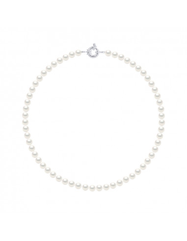 Collier Rang de Perles 6-7 mm - Fermoir Anneau...