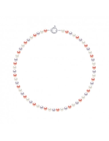 Necklace Rank of Beads 6-7 mm - Silver Marine...