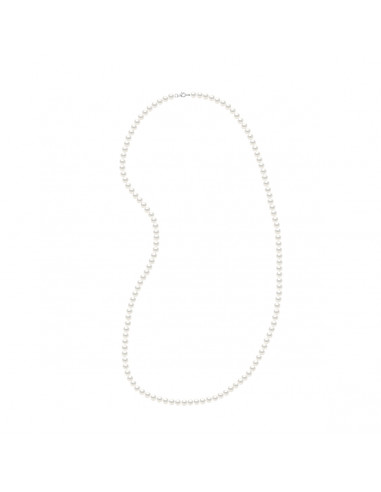 Semi-round / baroque bead necklace 6-7 mm -...