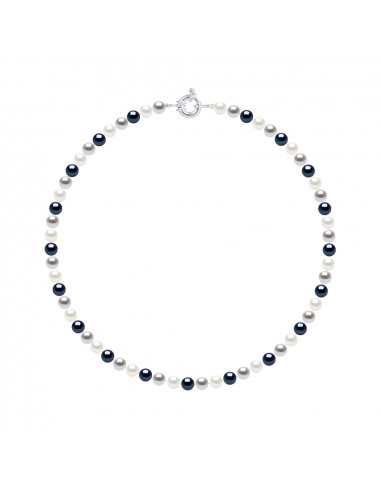 Necklace Rank of Beads 6-7 mm - Silver Marine...