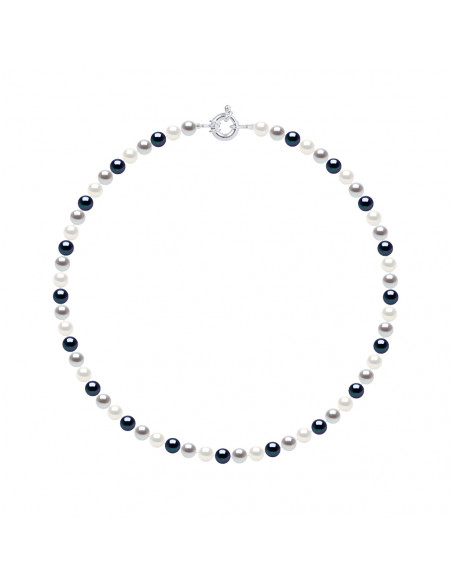 Collier Rang de Perles 6-7 mm - Fermoir Anneau Marin Argent 925 - VALMONT