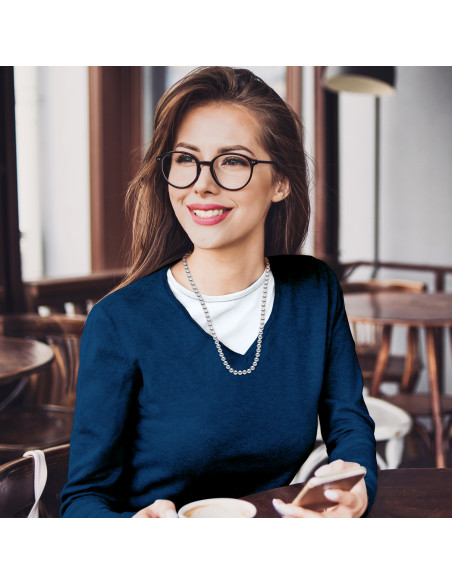 Round Bead Beads / Semi Round 6-7 mm - Length 60 cm - Carabiner - Silver 925 - Neuilly