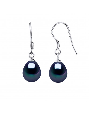 Boucles d’Oreilles Pendantes Perles Poires 8-9...
