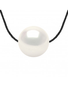 Necklace Link Black Bead Cord 11-12 mm - Silver 925 -...