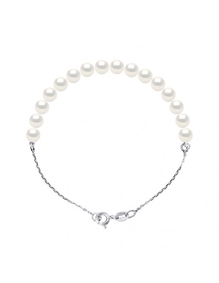 Bracelet Chainage Perles Rondes 5-6 mm - Plusieurs Coloris - Chaîne Forçat - Argent 925 - TRIOMPHE