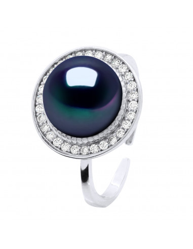 Bague Joaillerie Perle Bouton 10-11 mm - Plusieurs Coloris - Argent 925 - MEGEVE