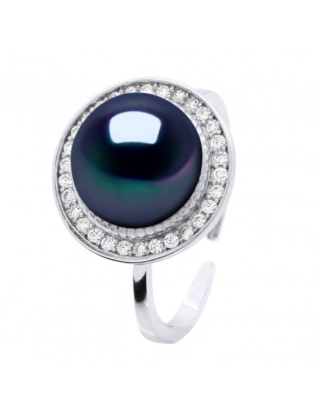 Ring Jewelry Pearl Button 10-11 mm - Several Colors - Silver 925 - Megeve