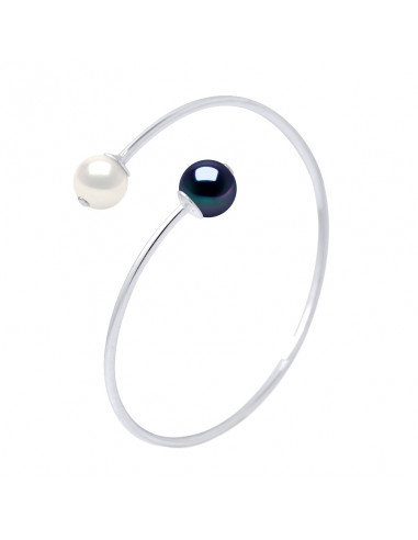 Round Beads Bracelet 9-10 mm - 925 silver -...