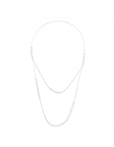 Collier Sautoir Perles rondes 5-6 mm - Argent...