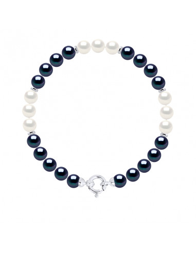 Bracelet Rang de Perles Rondes 6-7 mm - Anneau...