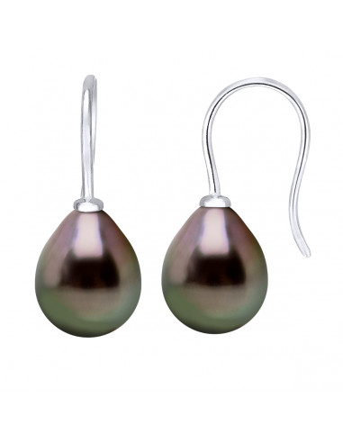 Boucles d'Oreilles Perles de Tahiti Poires 8-9...