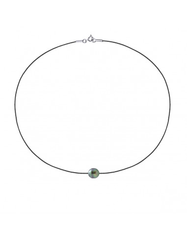 Necklace Link Cord Black Tahiti Pearl Circle...