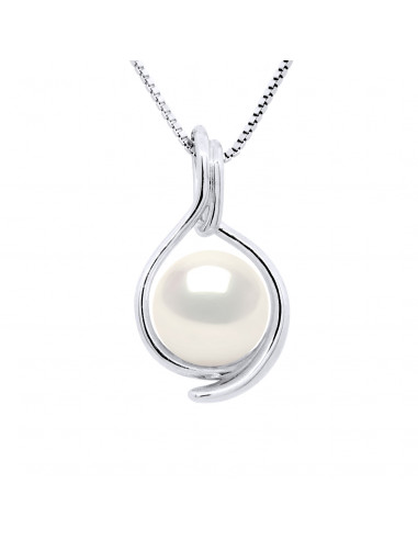 Pendentif Double Face Perle Ronde 8-9 mm -...
