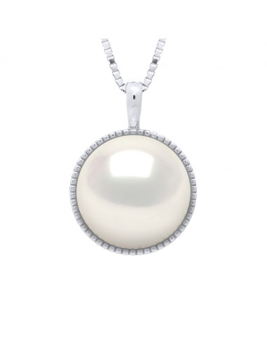 Collier Perle Bouton 10-11 mm - Entourage...