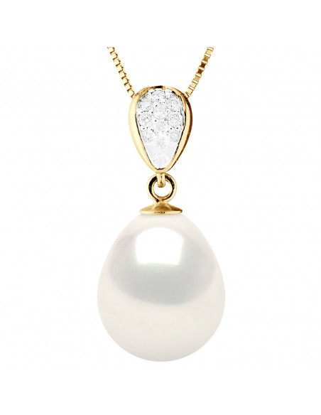 Necklaces Jewelry Pearls Pearles - Sizes from 10 to 12 mm - Diamonds 0.070 CTS - Gold 375 - Venetian Chain - Apremont