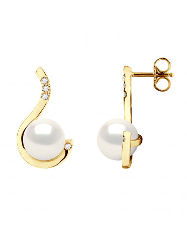 Boucles d'Oreilles PRESTIGE - Perles Rondes 8-9...
