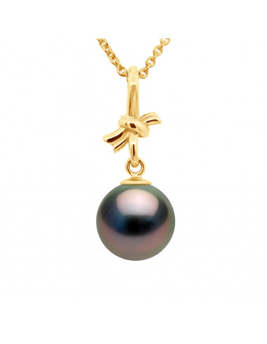 Pendentif Perle de Tahiti Ronde 9-10 mm -...