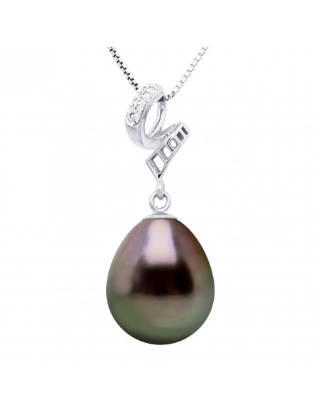 Prestige Pearl Pear Pear Pear 11-12 mm - Diamonds 0.030 CTS - Jewelry Gold 375 - Vinano