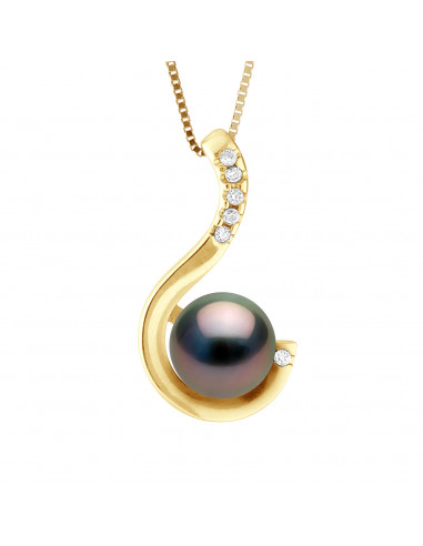 Round Tahitian Pearl Prestige Necklace 8-9 mm -...