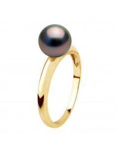 Tahitian Bead Ring Round 7-8 mm - Gold 375 - Ataata