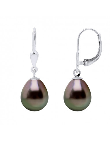 Boucles d'Oreilles Pendantes Perles de Tahiti...
