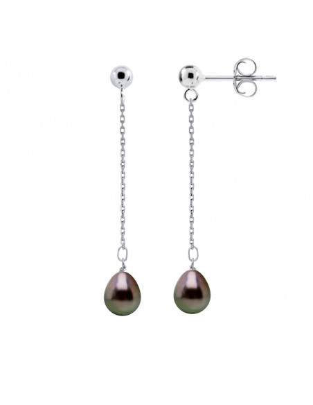 Tahitian pearl pearl earrings 8-9 mm - Gold 375 Strollers Systems - Urukoa