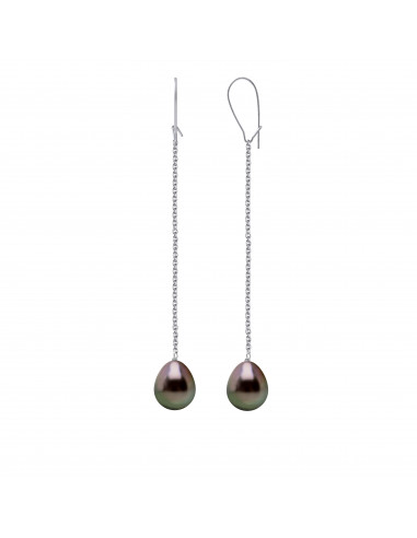 Boucles d'Oreilles Pendantes Perles de Tahiti...