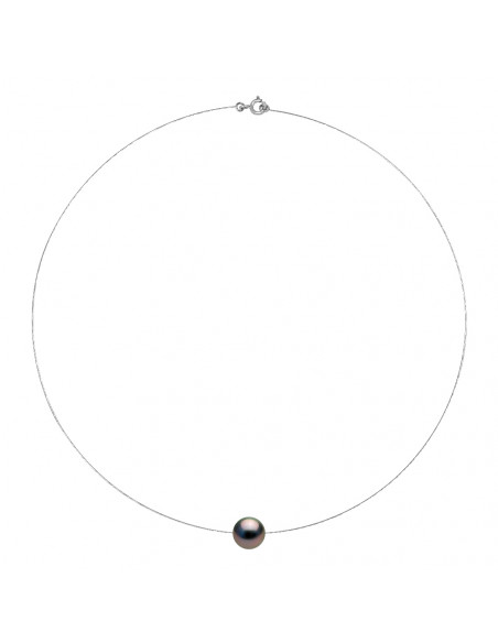 Collier Perle de Tahiti Ronde 10-11 mm - Câble Or 375 - IAORE