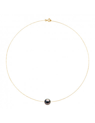 Collier Perle de Tahiti Ronde 10-11 mm - Câble...