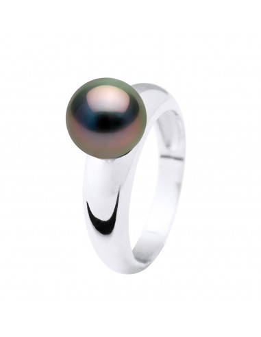 Bague Jonc Volume - Perle de Tahiti Ronde 9-10...