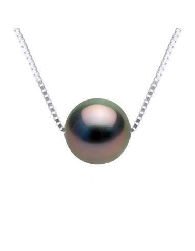 Colliers Perle de Tahiti Ronde Traversante -...