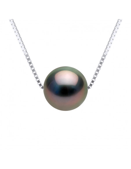 Tahitian Pearl Necklaces Crossing Round - Sizes from 8 to 11 mm - Venetian Chain - Silver 925 - Hikueru
