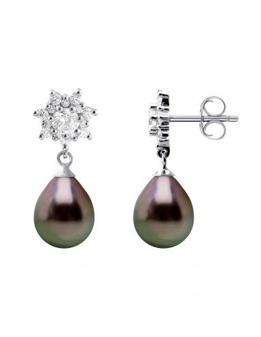 Boucles d'Oreilles Joaillerie Perles Poires 8-9 mm - Système Poussettes - Argent 925 - RAKAMAPO