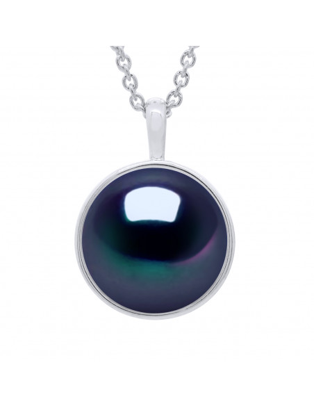 Colliers Perle Bouton 10-11 mm - Entourage Lisse - Chaîne Forçat - Or 375 - MASSY