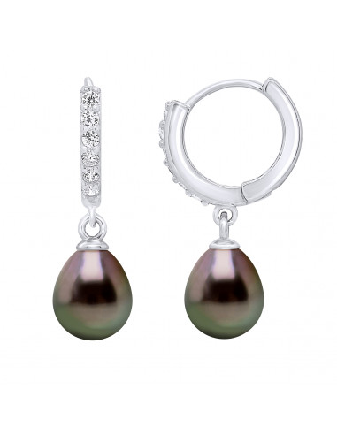 Boucles d'Oreilles Joaillerie Perles de Tahiti Poires 8-9 mm - Argent 925 - MAKUBA