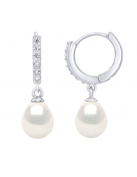 Jewelery Earrings Pearl Pearls 8-9 mm - Creole System - Silver 925 - Madrague