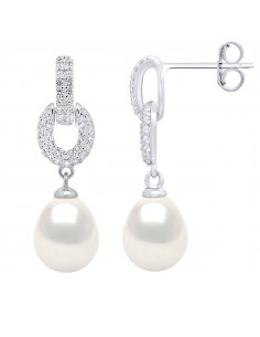 Jewelery Earrings Pearls Pear 8-9 mm - Silver 925 - Prado