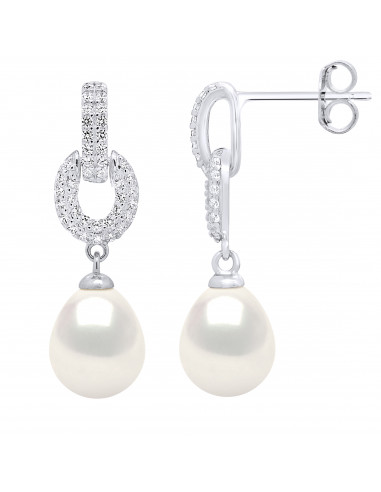 Boucles d'Oreilles Joaillerie Perles Poires 8-9...