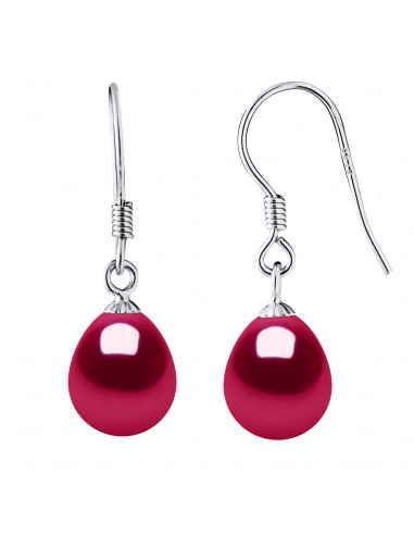 Boucles d’Oreilles Pendantes Perles Poires 8-9...