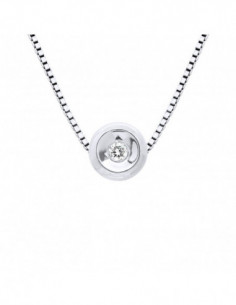 Diamond Necklace 0.030 CTS Serti Clos - Venetian Chain -...