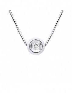 Collier Diamant 0.050 Cts Serti Clos - Chaîne Vénitienne...