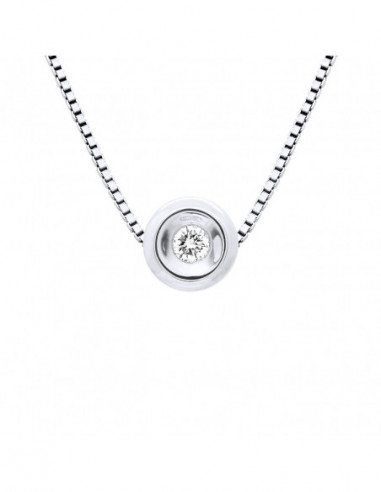 Diamond Necklace 0.050 Cts Serti Clos -...