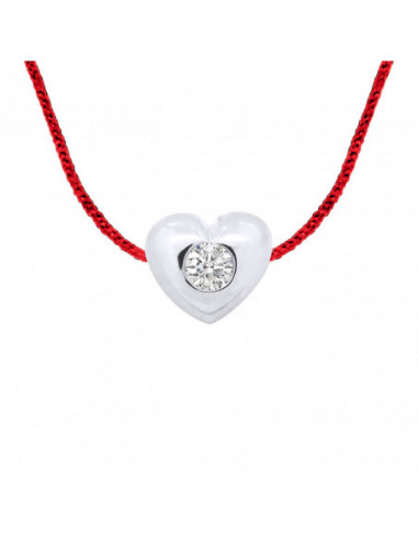 Collier Lien Cordon Diamant 0.050 Cts Serti...